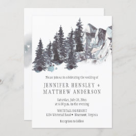 Snowy Winter Trees Mountains Snow Wedding | Einladung