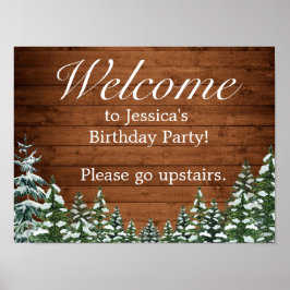 Snowy Wood & Forest Country Geburtstag Begrüßungsz Poster