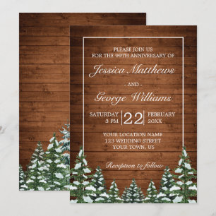 Snowy Wood & Forest Country Hochzeit Jahrestag Einladung