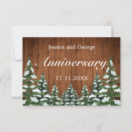 Snowy Wood & Forest Country Hochzeit Jahrestag RSVP Karte