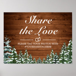 Snowy Wood & Forest Country Pine Wedgezeichen Poster