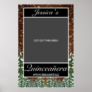 Snowy Wood & Forest Country Quinceañera Foto Prop Poster