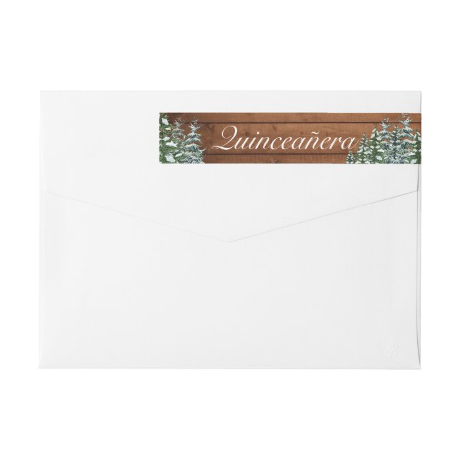 Snowy Wood & Forest Country Quinceañera Geburtstag (Rückseite)