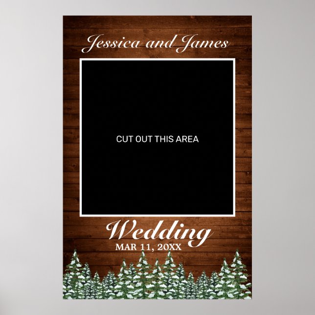 Snowy Wood & Forest Country Weddings Foto Prop Poster (Vorne)