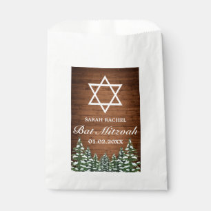 Snowy Wood & Forest Rural Pine Bar Bat Mitzvah Geschenktütchen