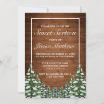 Snowy Wood & Forest Rural Pine Tiara Sweet 16