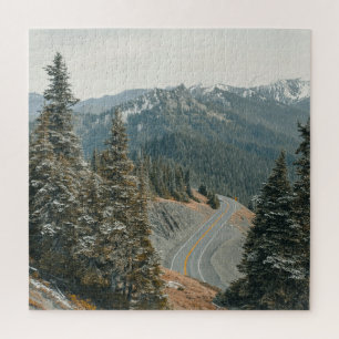 Snowy Woods entlang Highway Puzzle