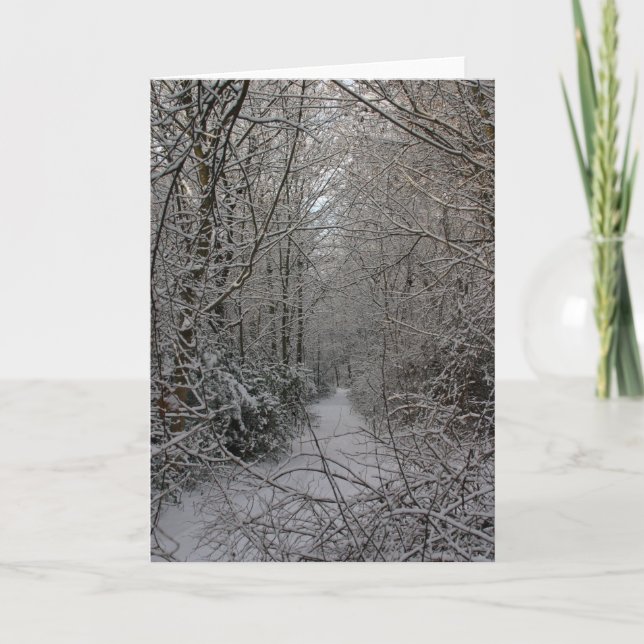 Snowy Woods Feiertagskarte (Vorderseite)