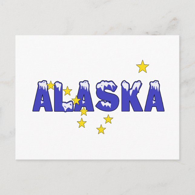 SNOWY WORD ALASKA POSTKARTE (Vorderseite)