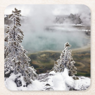 Snowy Yellowstone Rechteckiger Pappuntersetzer