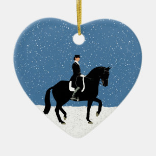 Snowydressage-Pferdeweihnachten Keramikornament