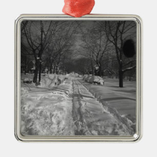 Snowywohnstraße Silbernes Ornament