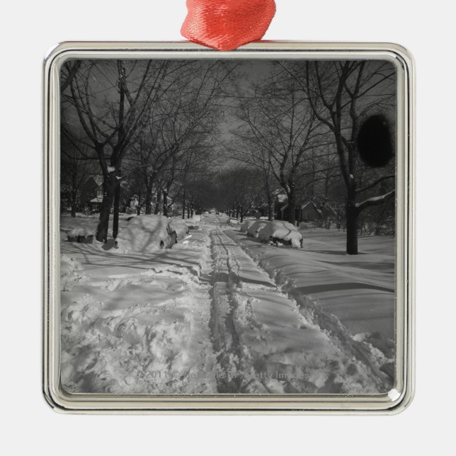 Snowywohnstraße Silbernes Ornament (Vorne)