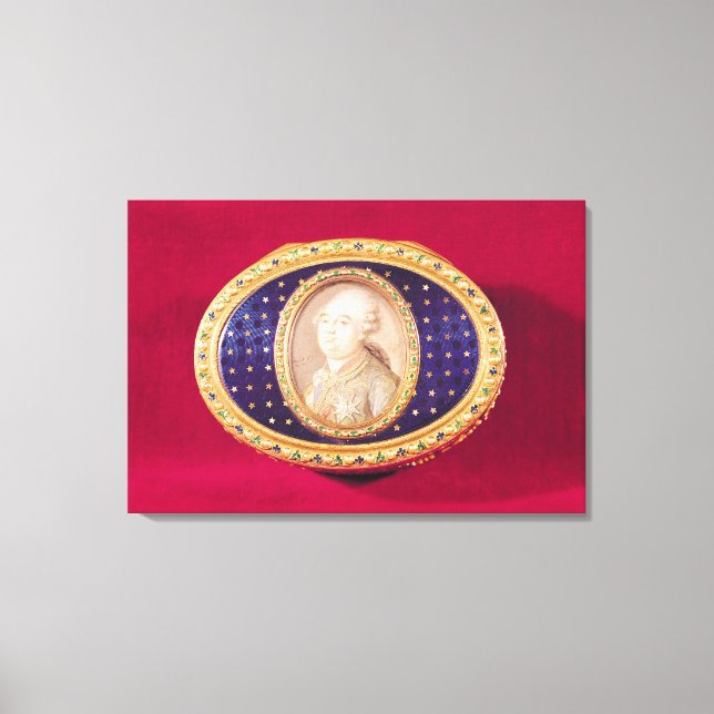 Snuffbox mit Porträtminiatur von Louis Leinwanddruck (Vorderseite)