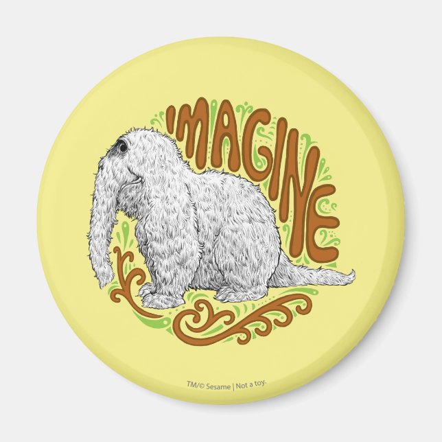 Snuffleupagus B&W Sketch Zeichnend Magnet (Vorne)