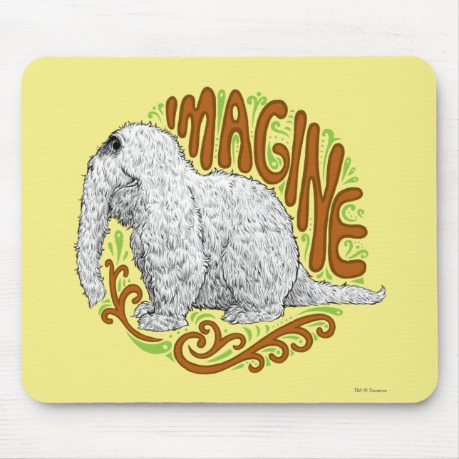Snuffleupagus B&W Sketch Zeichnend Mousepad (Vorne)