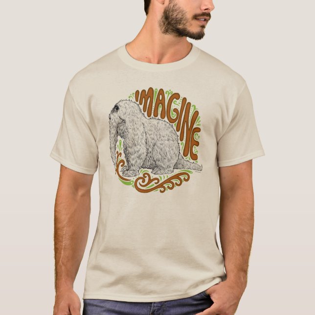 Snuffleupagus B&W Sketch Zeichnend T-Shirt (Vorderseite)