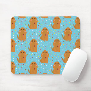 Snuffleupagus Blaue Sterne und Punktmuster Mousepad
