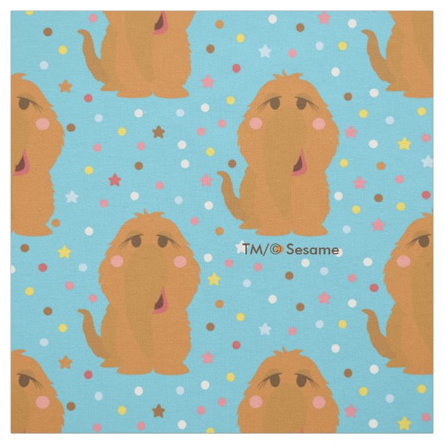 Snuffleupagus Blaue Sterne und Punktmuster Stoff (Muster)