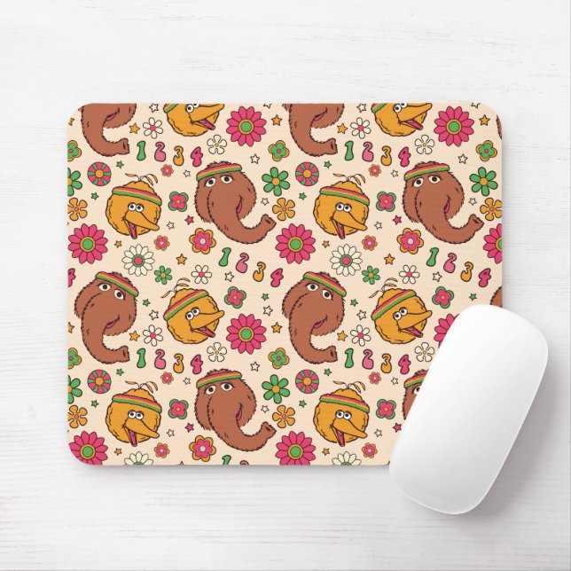 Snuffleupagus und Big Bird Groovy Blume Muster Mousepad (Mit Mouse)