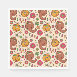 Snuffleupagus und Big Bird Groovy Blume Muster Serviette