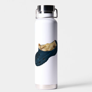 "Snug as a Bug: The Kitten's Croc Nickerchen" Trinkflasche