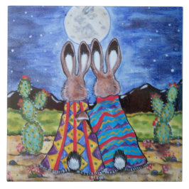 "Snuggle Bunnies" 6" Fliesen/Trivet; Romantische K Fliese