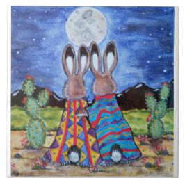 "Snuggle Bunnies" 6" Fliesen/Trivet; Romantische K Fliese