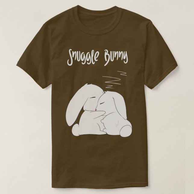Snuggle Bunny - Funny Sleeping Rabbits T-Shirt (Design vorne)