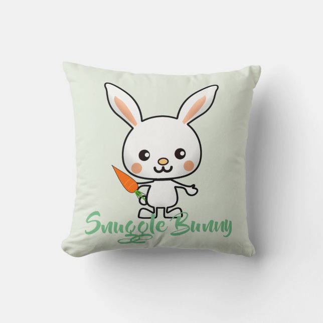 Snuggle Bunny Kawaii Custom Kissen (Vorderseite)