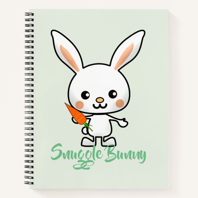 Snuggle Bunny Kawaii Custom Notizbuch (Vorderseite)