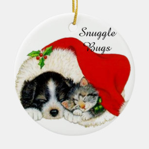 Snuggle-Freunde Katze und Keramik Ornament