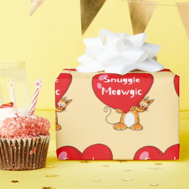 Snuggle Meowgic Funny Cat Pub Art Geschenkpapier (Geburtstagsparty)