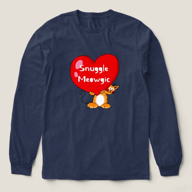 Snuggle Meowgic Funny Cat Pub Art Tri-Blend Shirt (Design Vorderseite)
