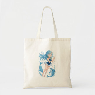 Snuggle Pup Kawaii dolphin girl tote bag Tragetasche