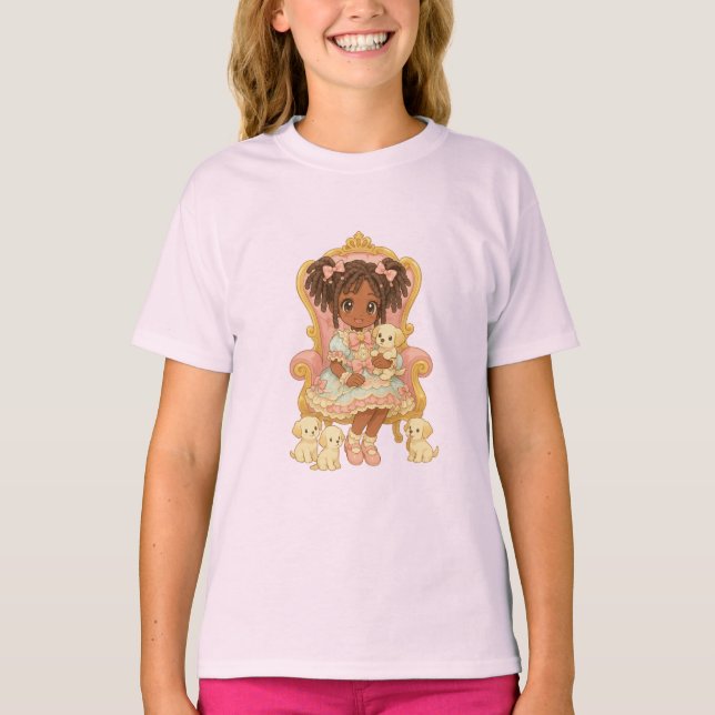 Snuggle Pup Kawaii Puppy girl T-Shirt (Vorderseite)