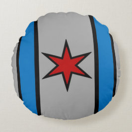 Snuggle-Schild modern (Silber) Rundes Kissen