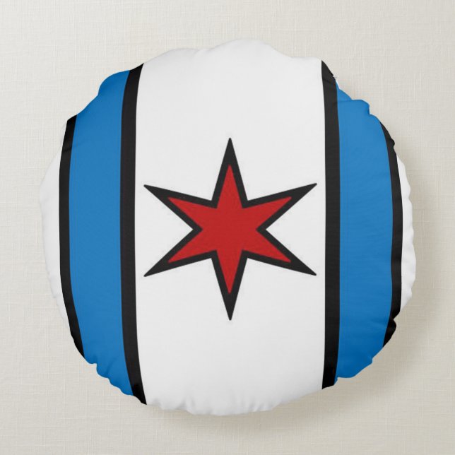 Snuggle-Schild - modern (weiß) Rundes Kissen (Rückseite)