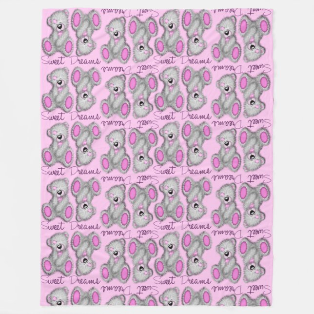 Snuggle Sweet Dreams Teddy-Baumwolle Süßigkeiten Fleecedecke (Vorderseite)