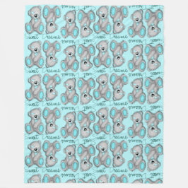 Snuggle Sweet Dreams Teddy-cyan Fleecedecke