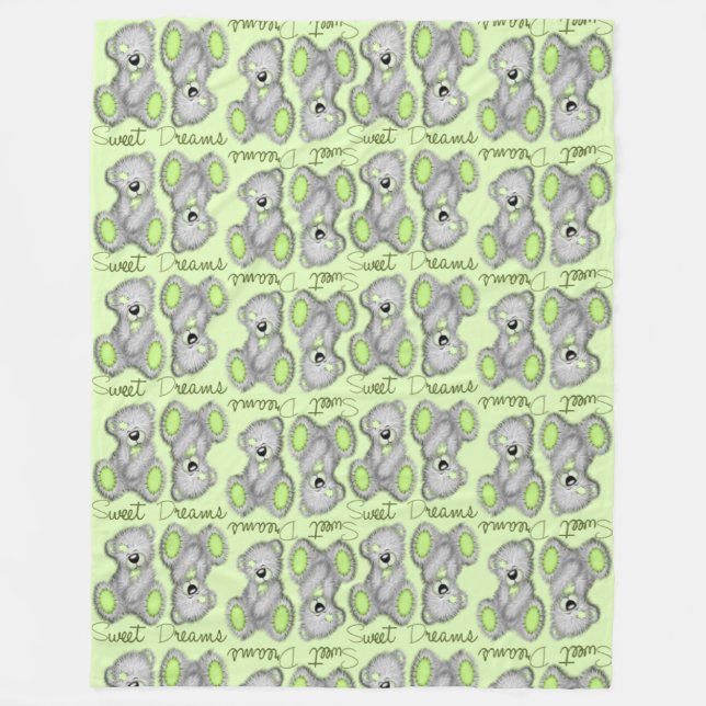 Snuggle Sweet Dreams Teddy-peridot Fleecedecke (Vorderseite)