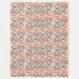 Snuggle Sweet Dreams Teddy-pfirsichgelb Fleecedecke