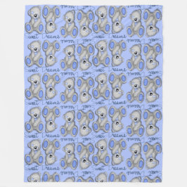 Snuggle Sweet Dreams Teddy-soft blue Fleecedecke