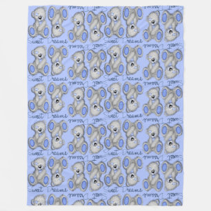 Snuggle Sweet Dreams Teddy-soft blue Fleecedecke