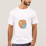 Snuggle Up Sleepy Pretzel Buddy T-Shirt<br><div class="desc">Get cozy with the sleepiest pretzel you'll ever meet! This adorable pretzel is all snuggled up in a blanket,  feeling safe and relaxed. Wrap yourself in inspiration and positivity with this unique Men's T-Shirt - order now and spread the warmth!</div>