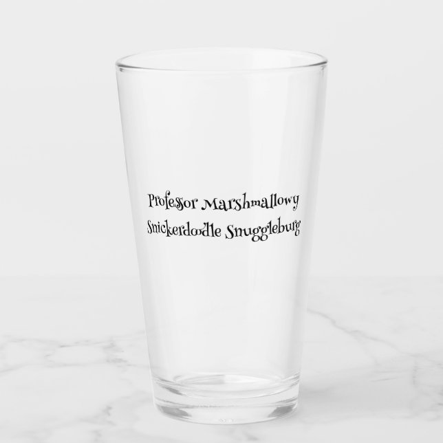 SnuggleNames: Benutzerdefiniertes Pint-Glas Glas (Vorderseite)