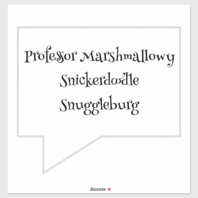 SnuggleNames: Custom Nickname Vinyl Sticker (Blatt)