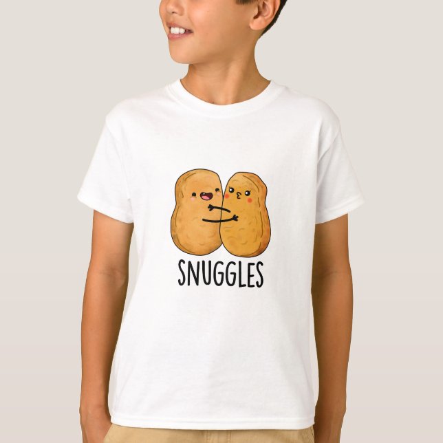 Snuggles Funny Nugget Couple Pun T-Shirt (Vorderseite)