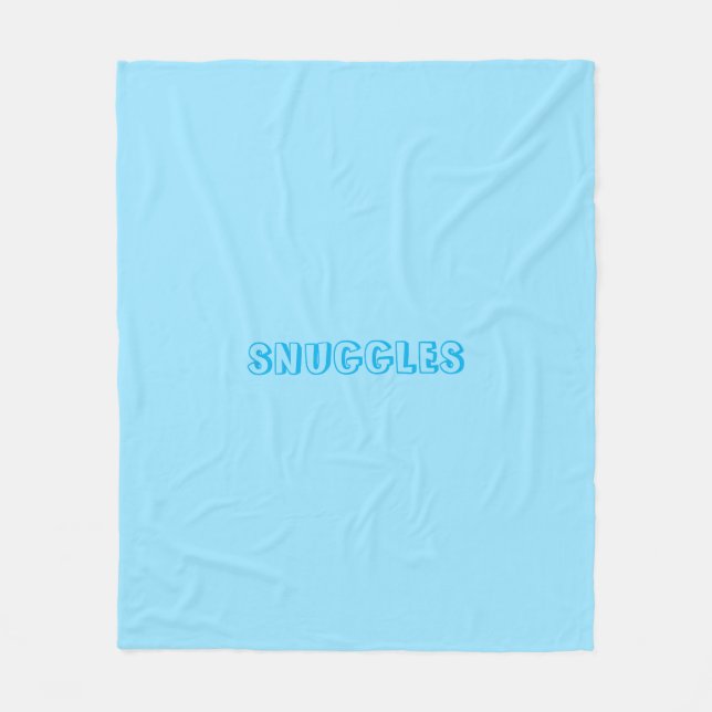 "Snuggles" Hellblau Fleecedecke (Vorderseite)