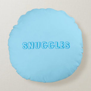 "Snuggles" Hellblau Rundes Kissen